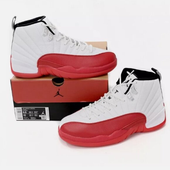 White Red Air Jordan 12 Basketball Mens Shoes - Picture 12 of 12